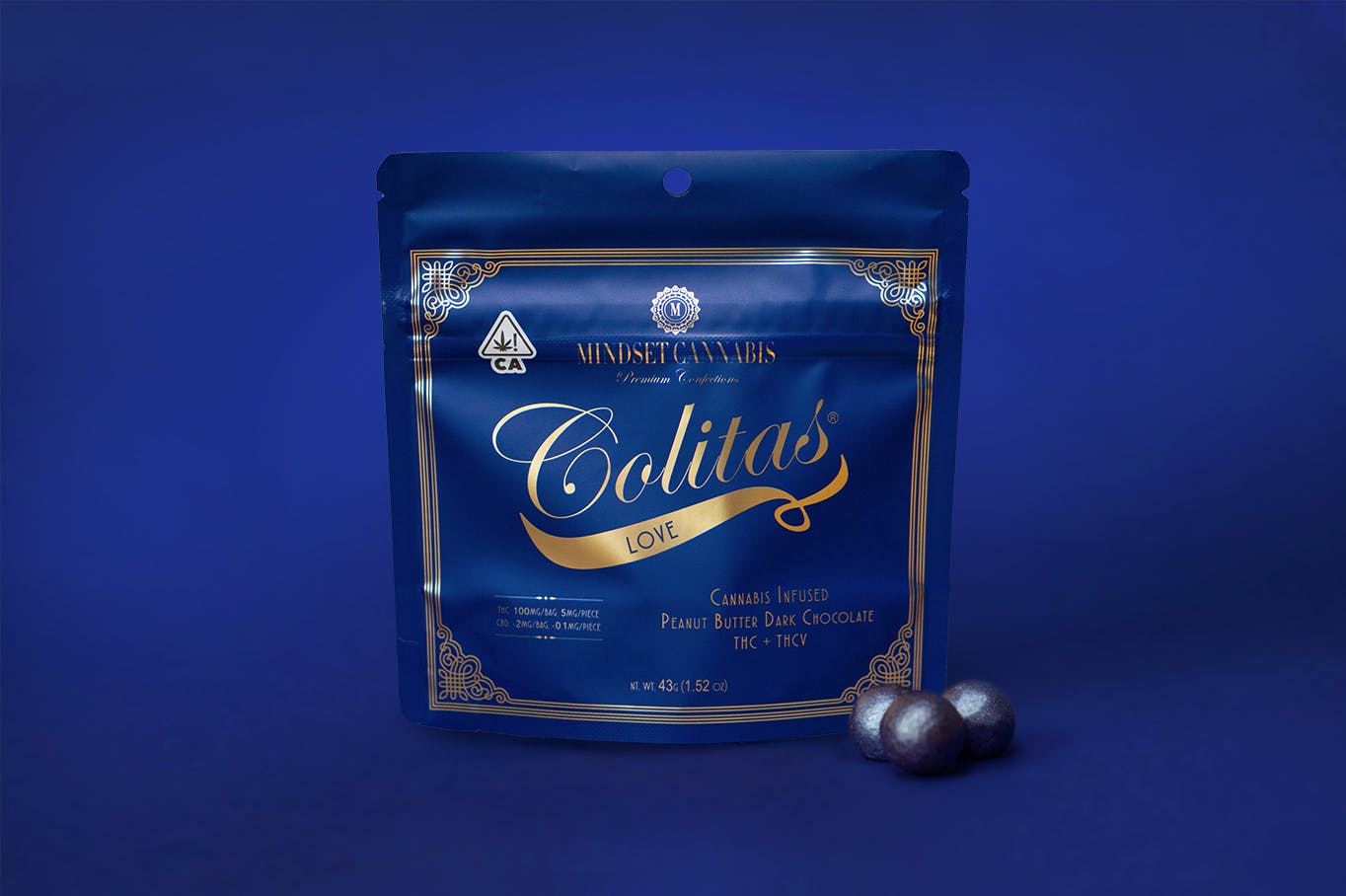 Mindset Organics Inc. - Love Colitas - THC + THCV - Peanut Butter Dark Chocolate - 1