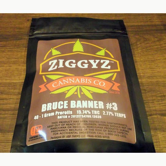 Ziggyz Pharms - Preroll 40 Pack - 1 Gram Bruce Banner #3 - 1