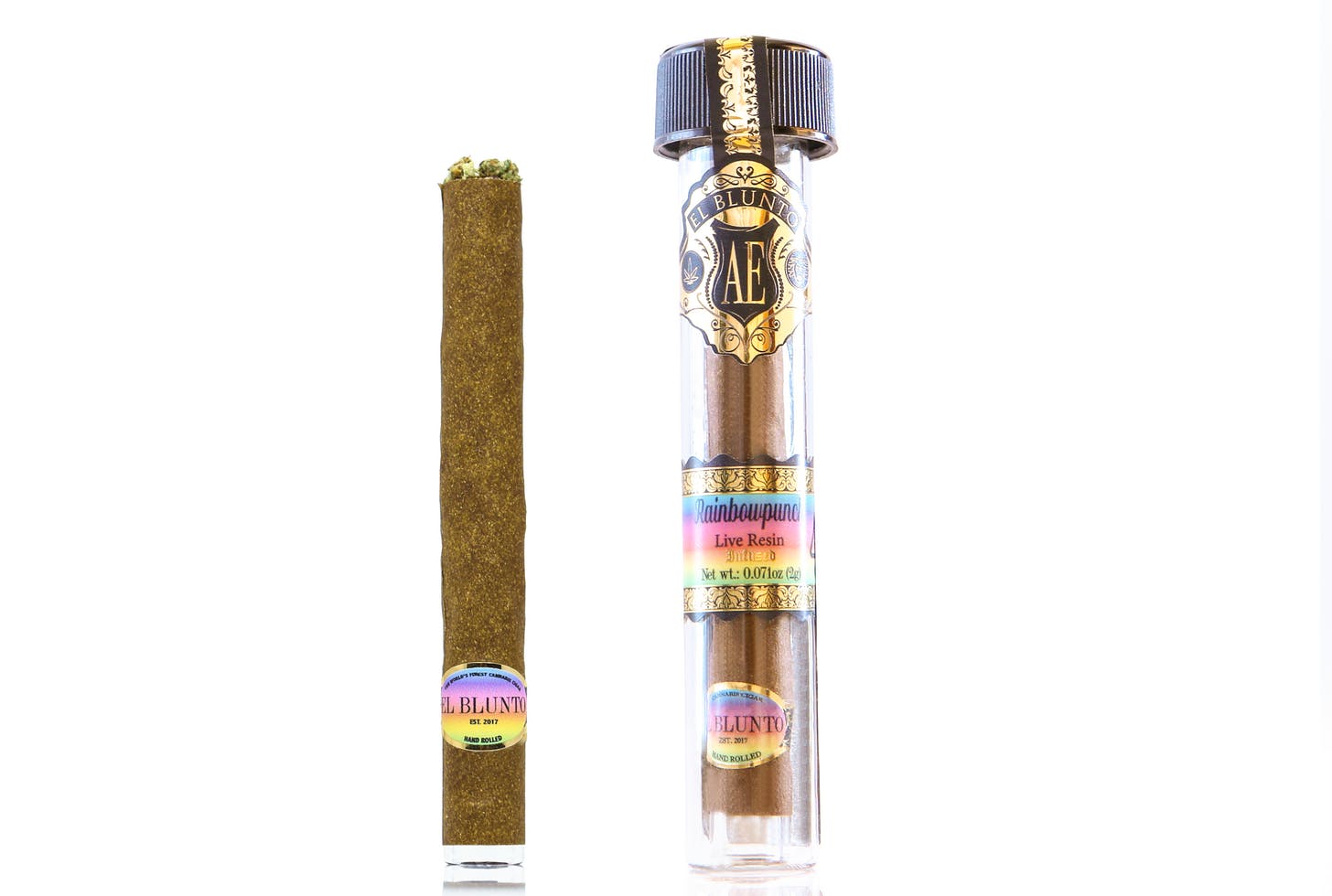 El Blunto by Albert Einstone's - El Blunto - Rainbowpunch - 2G Cannabis Cigar w/Resin [Blunt] - 1