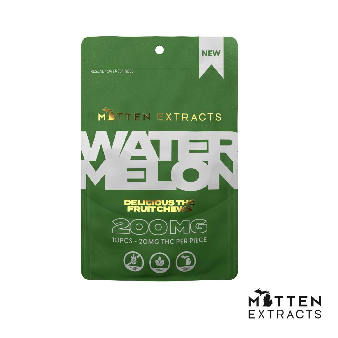 Mitten Extracts - Mitten Extracts | Fruit Chews | Watermelon | Gummies | 200mg | 10pk - 1