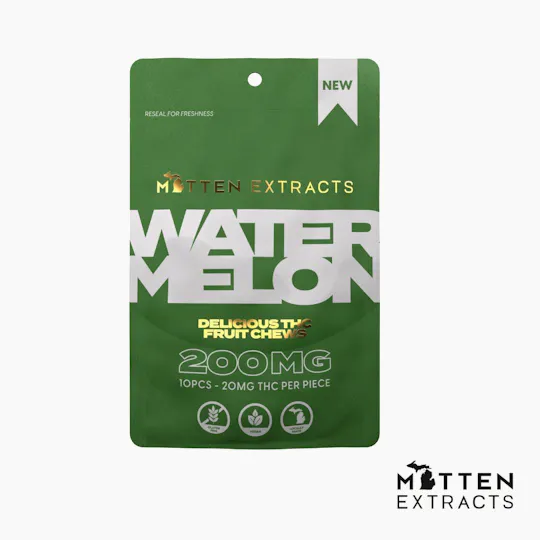Mitten Extracts - Mitten Extracts | Fruit Chews | Watermelon | Gummies | 200mg | 10pk - 1