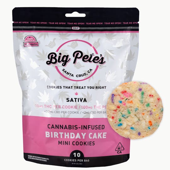 Big Pete's Treats - Birthday Cake Cookies 100mg Sativa (10pk) - 1