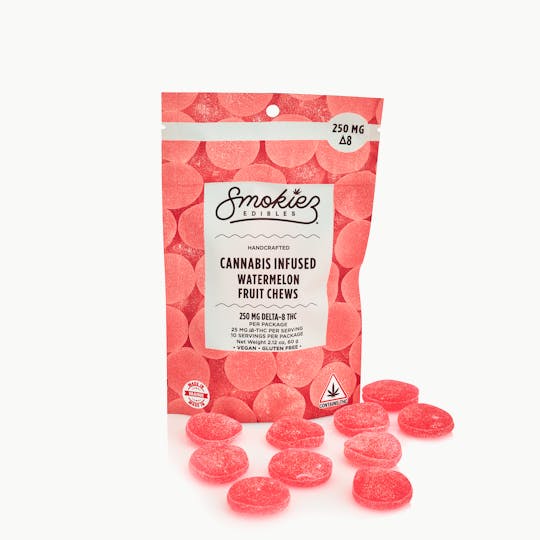 Smokiez Edibles - Watermelon Fruit Chews- 250mg Delta-8 THC - ME - 1
