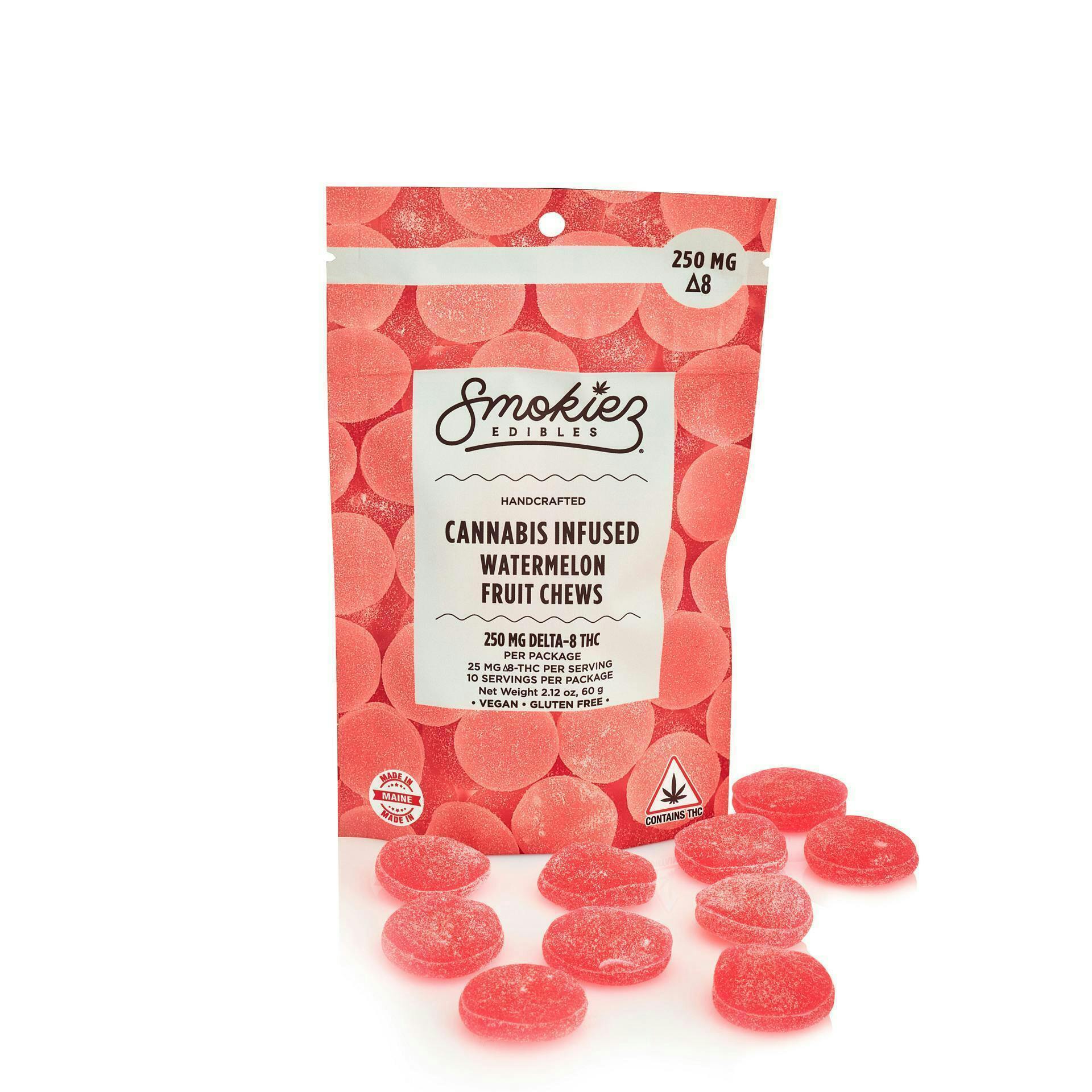 Smokiez Edibles - Watermelon Delta-8 Fruit Chews | 250mg | 10ct | 25mg/ea - 1