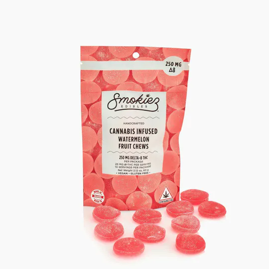 Smokiez Edibles - Watermelon Delta-8 Fruit Chews | 250mg | 10ct | 25mg/ea - 1