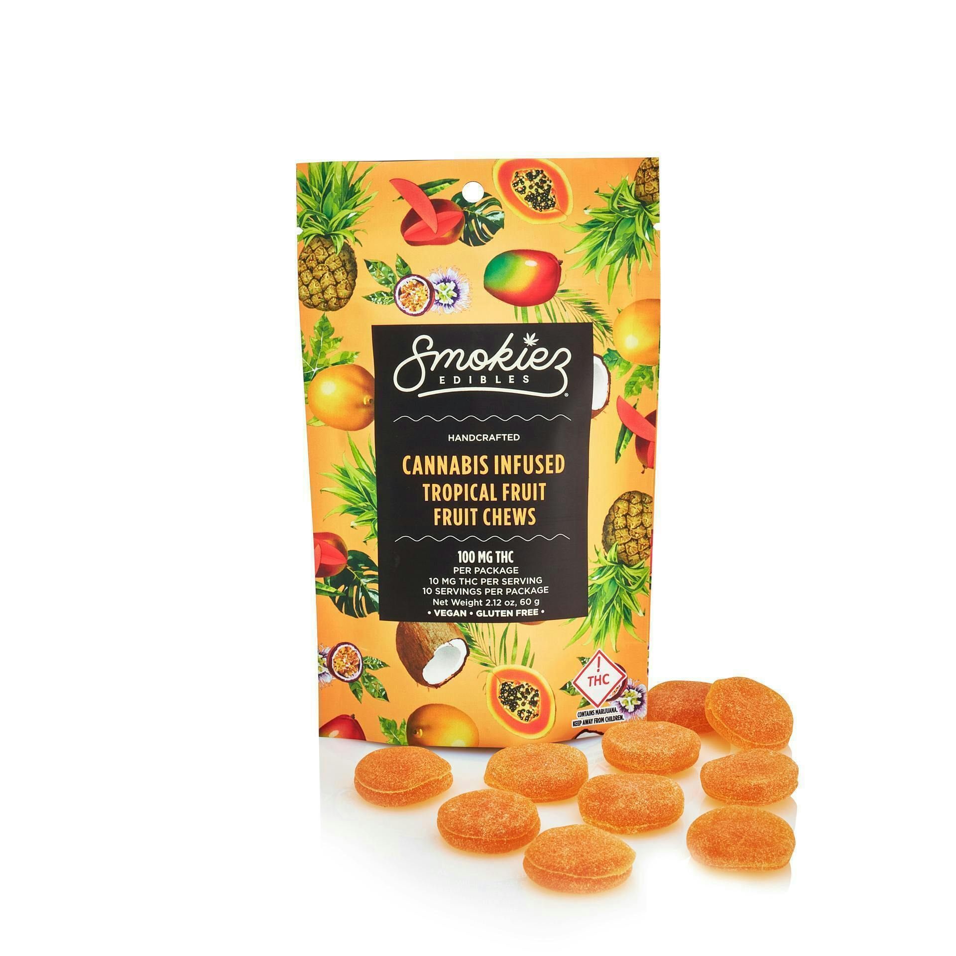 Smokiez Edibles - Tropical Fruit Fruit Chews | 100mg | 10ct | 100mg/ea - 1