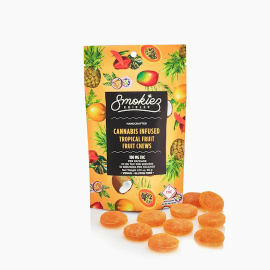 Smokiez Edibles - Tropical Fruit Fruit Chews | 100mg | 10ct | 100mg/ea - 1
