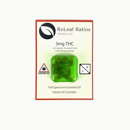 Indico - Releaf Ratios 3mg THC Capsules - 1