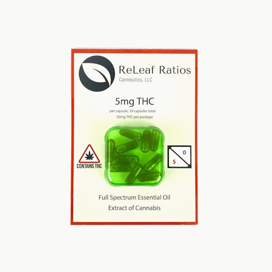 Indico - Releaf Ratios 5mg THC Capsules - 1