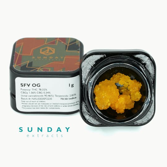 Sunday Extracts - 1g Concentrate SFV OG - 1