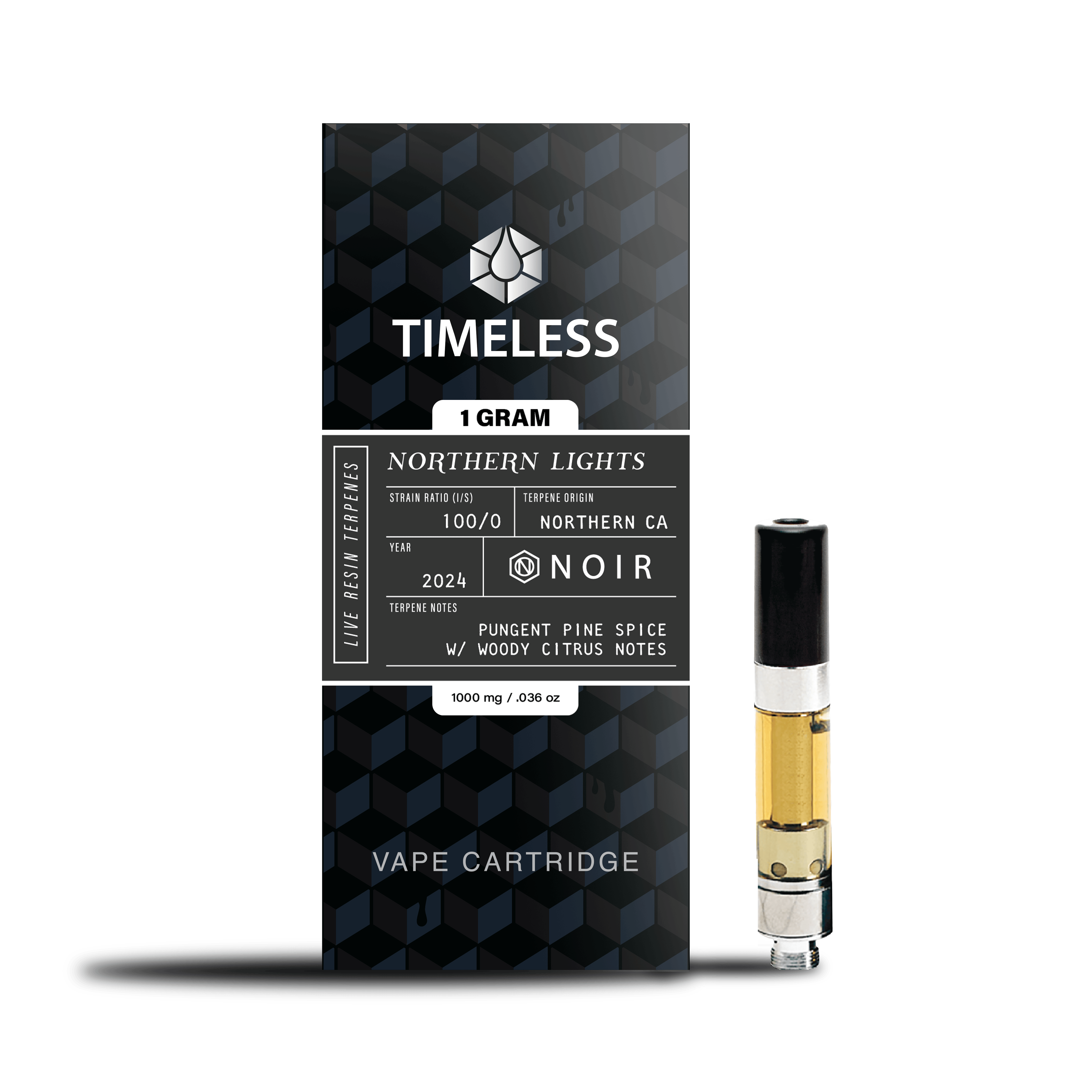 Timeless Vapes - Northern Lights | NOIR Live Resin Cartridge | 1g - 1