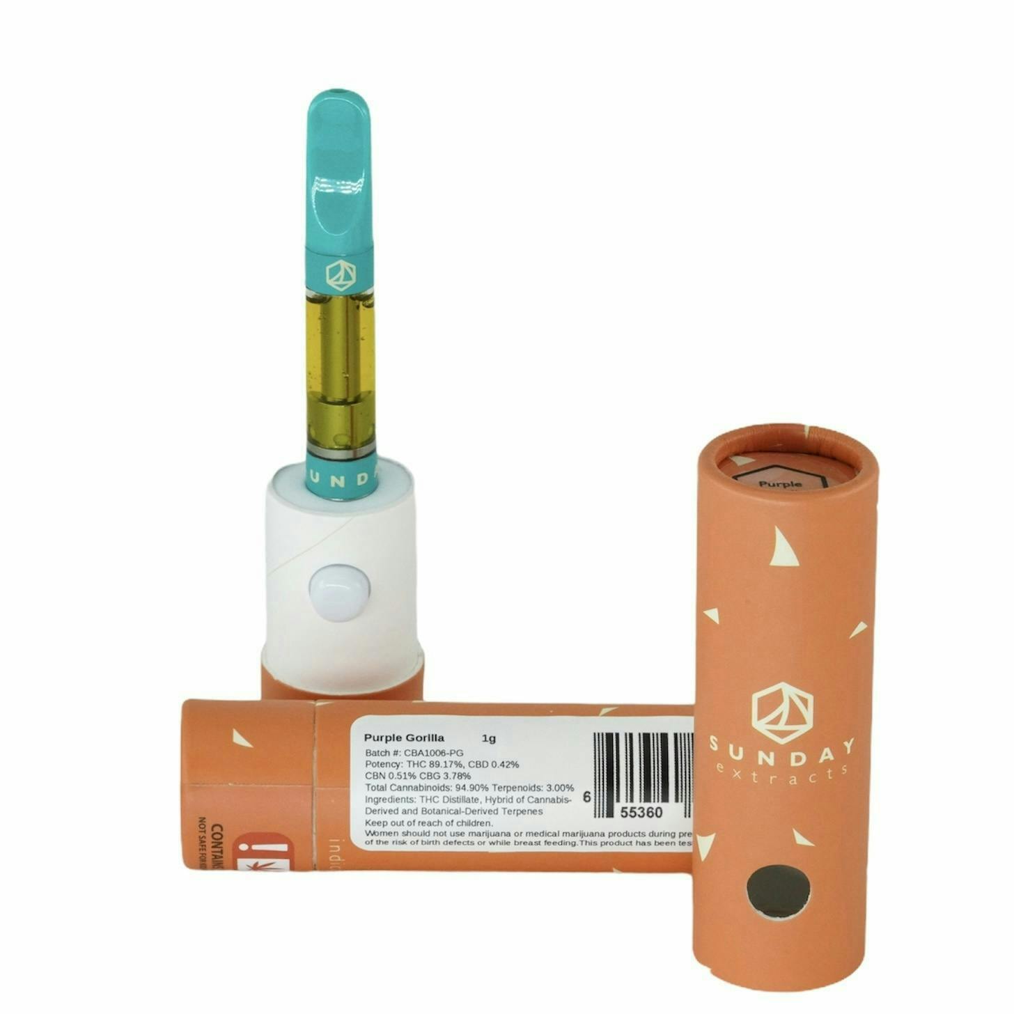 Sunday Extracts - 1g Purple Gorilla Cartridge - 1