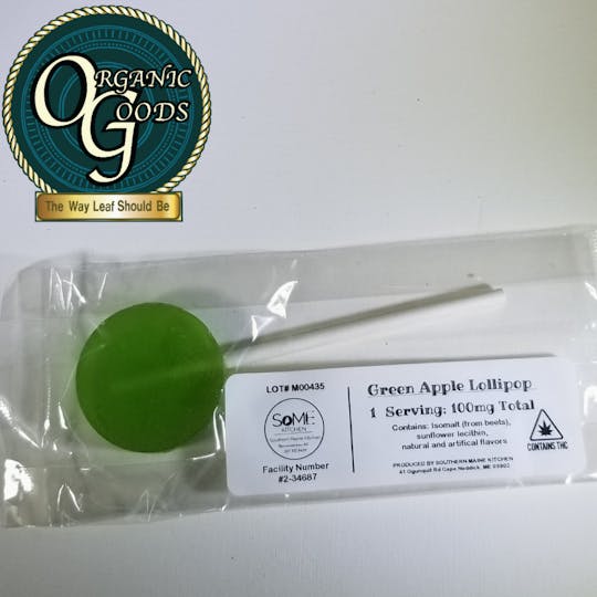 Organic Goods - 100mg Green Apple Lollipop - 1