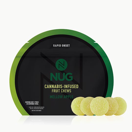 NUG - 1:1 Mellow Apple 200mg CBD:THC Balance Fruit Chews - 1
