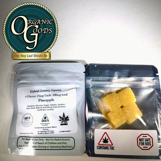 Organic Goods - OG Gummies w/ Hash Rosin and Premium Concentrates Hybrid Pineapple 100 MG - 1