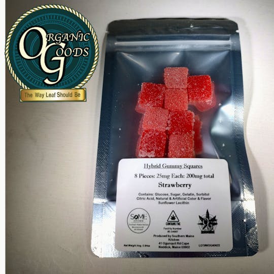 Organic Goods - 200mg Hybrid Strawberry Gummies w/ Hash Rosin and Premium Concentrates - 1