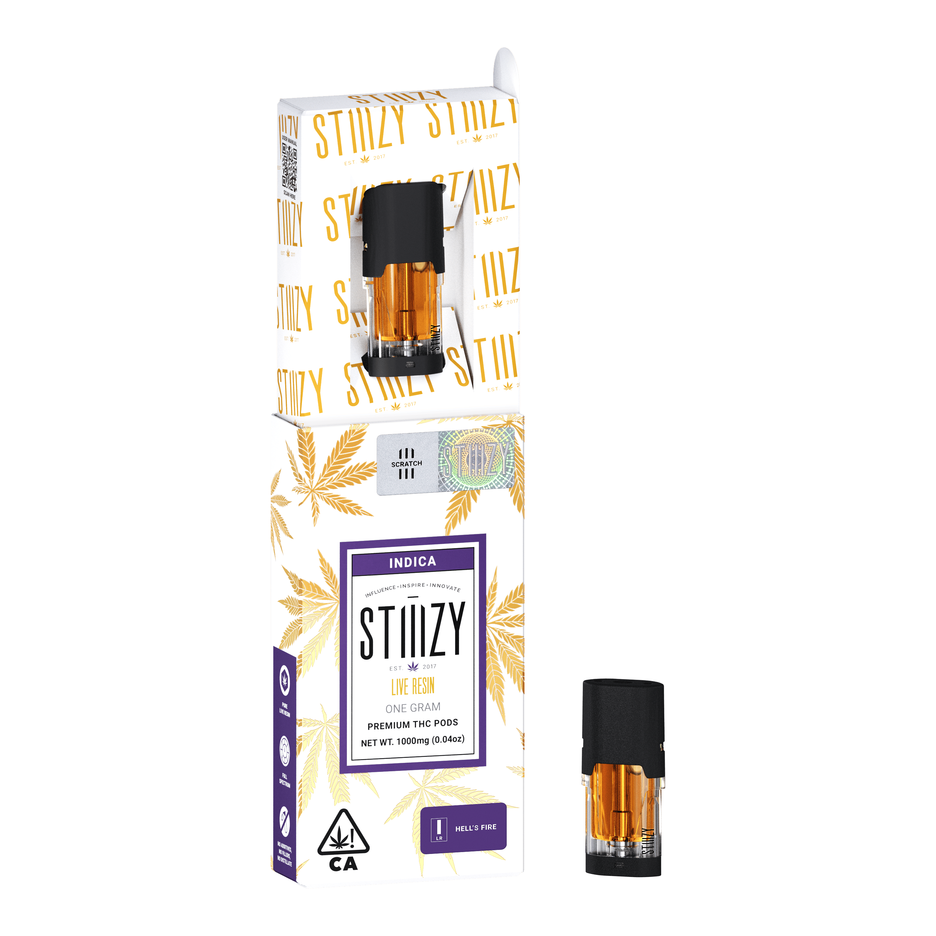 STIIIZY - Vape Cartridge - HELL'S FIRE 1G Live Resin Pod - STIIIZY - 1