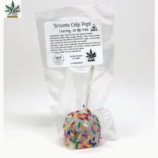 Organic Goods - 50 MG White Chocolate Sprinkled Brownie Cake Pop - 1