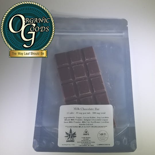 Organic Goods - 300mg Milk Chocolate Bar made with Hash Rosin and Premium Concentrates - 1