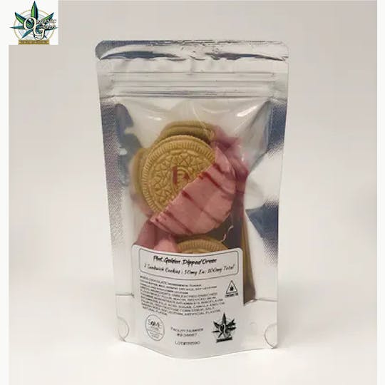 Organic Goods - 100 MG Pink Golden Dipped Sandwich Cookies - 1