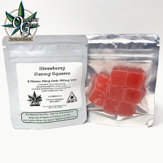 Organic Goods - 200mg Strawberry Gummy Squares - 1