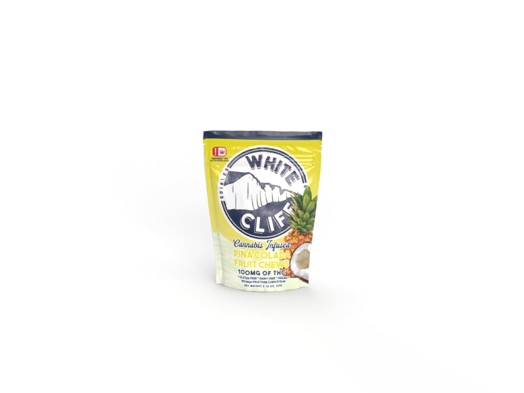 White Cliff - White Cliff Pina Colada Sweet THC Fruit Chews 100mg, 10, 10mg Pieces - 1