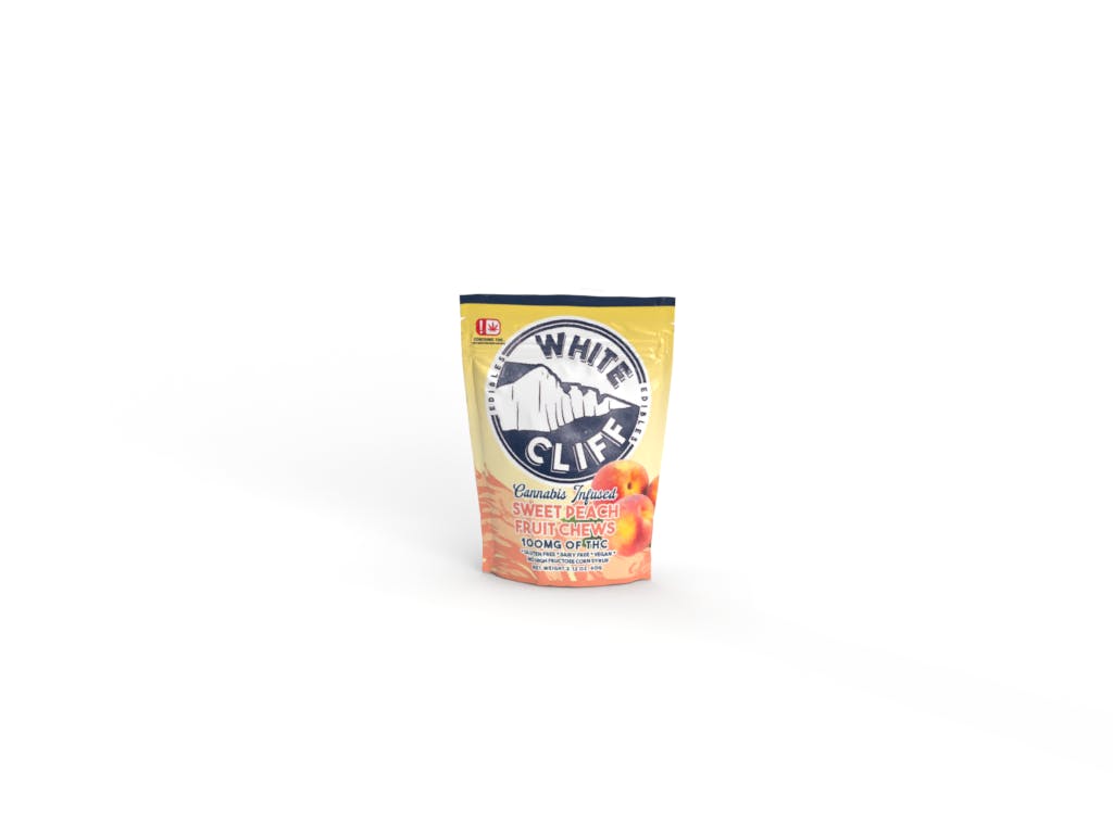 White Cliff - White Cliff Peach Sweet THC Fruit Chews 100mg, 10, 10mg Pieces - 1