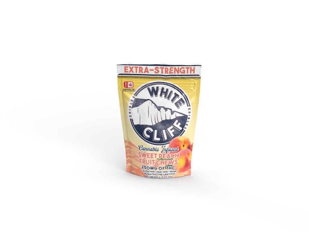 White Cliff - White Cliff Peach Sweet THC Fruit Chews 250mg, 10, 25mg Pieces - 1