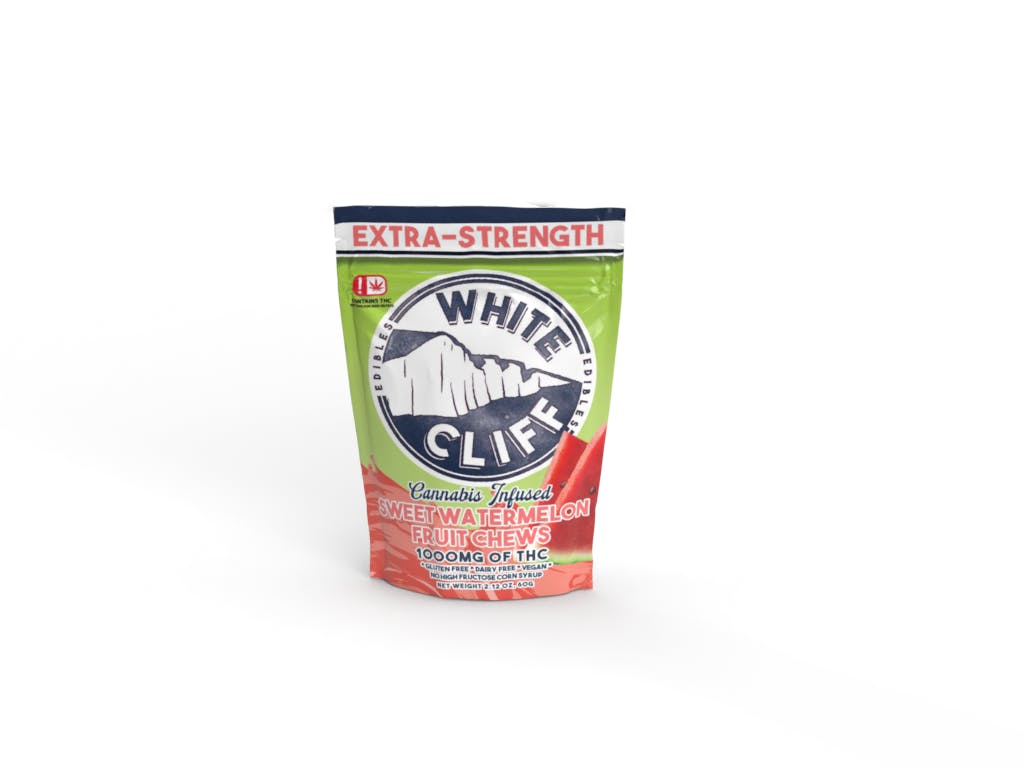 White Cliff - White Cliff Watermelon Sweet THC Fruit Chews 1000mg, 10, 100mg Pieces - 1