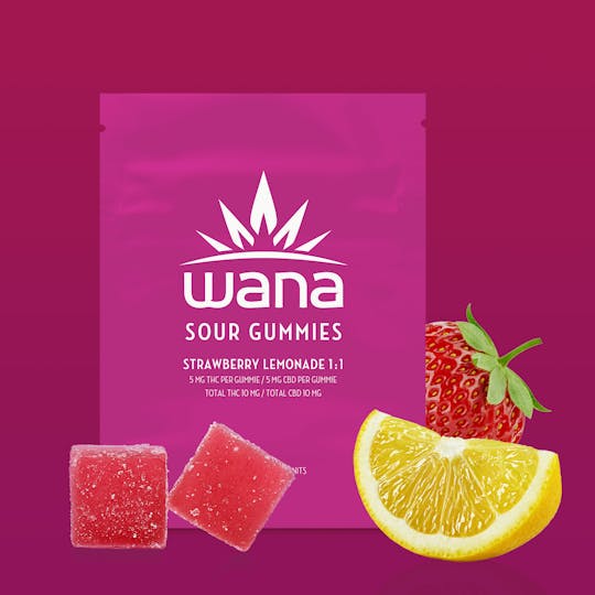 Wana Canada - Wana Sour Gummies Strawberry Lemonade 1:1 - 1