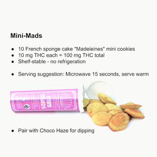Madame Munchie - French Madeleine Cookie Sponge Cake MINI MADS Cookies 100mg 10 Pack - 1