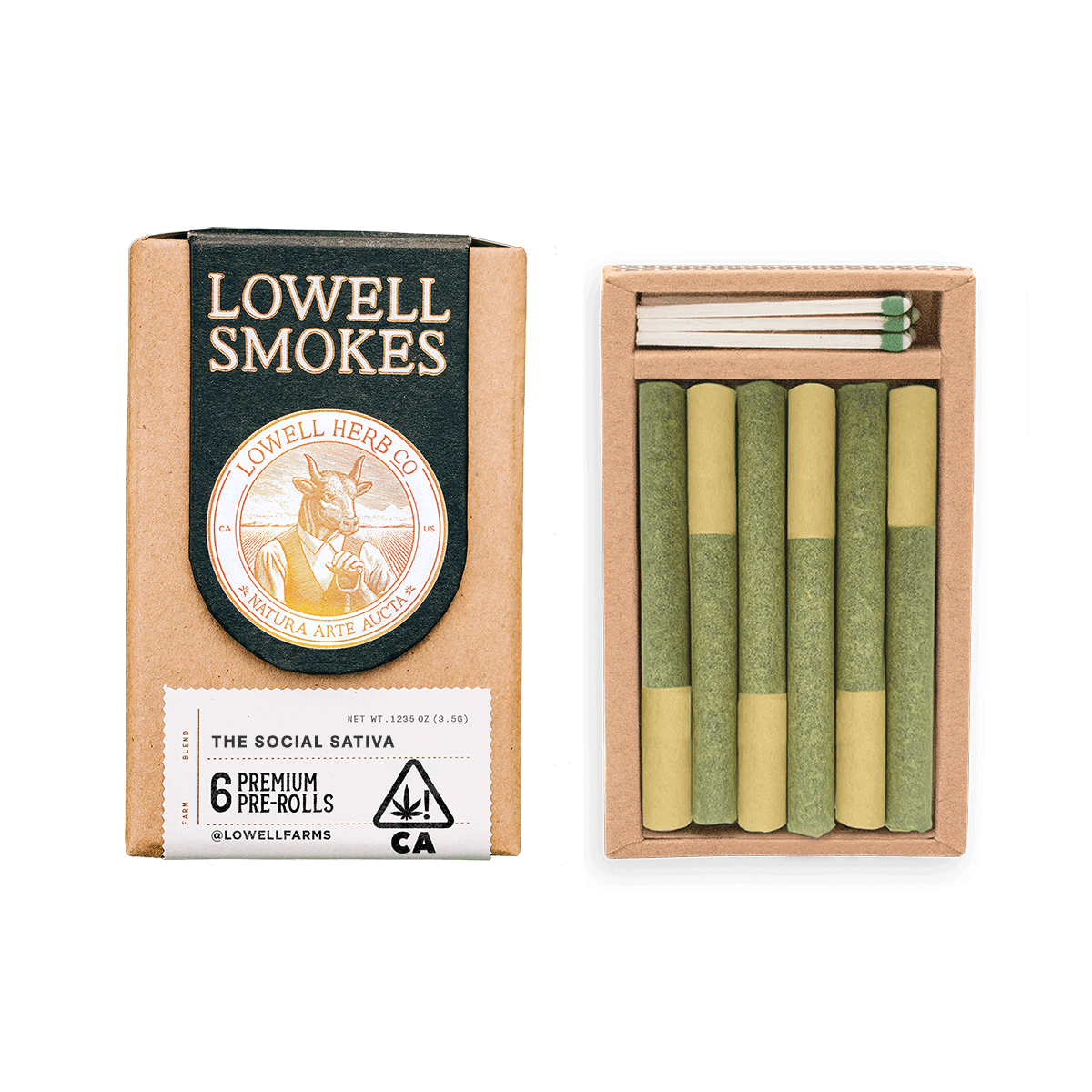 Lowell Herb Co. - Lowell Smokes | 3.5g Pre Roll Pack | The Social Sativa - 1
