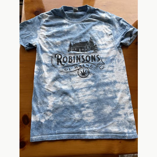 Robinsons of Maine LLC - T Shirt, custom, handmade indigo tie dye - size extra large (XL) - 1