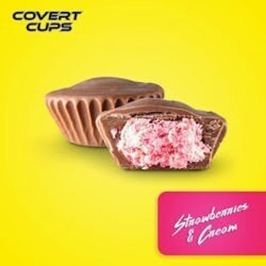 Covert Cups - Strawberries & Cream - 100MG Chocolate Cups - Covert Cups - MED - 1