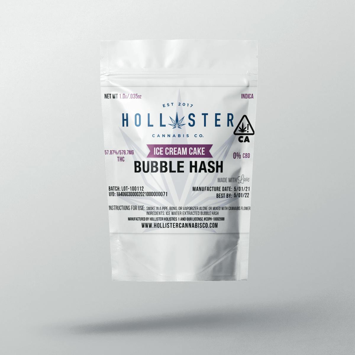 Hollister Cannabis CO - Hollister Cannabis Co. Bubble Hash 1g - Ice Cream Cake - 1