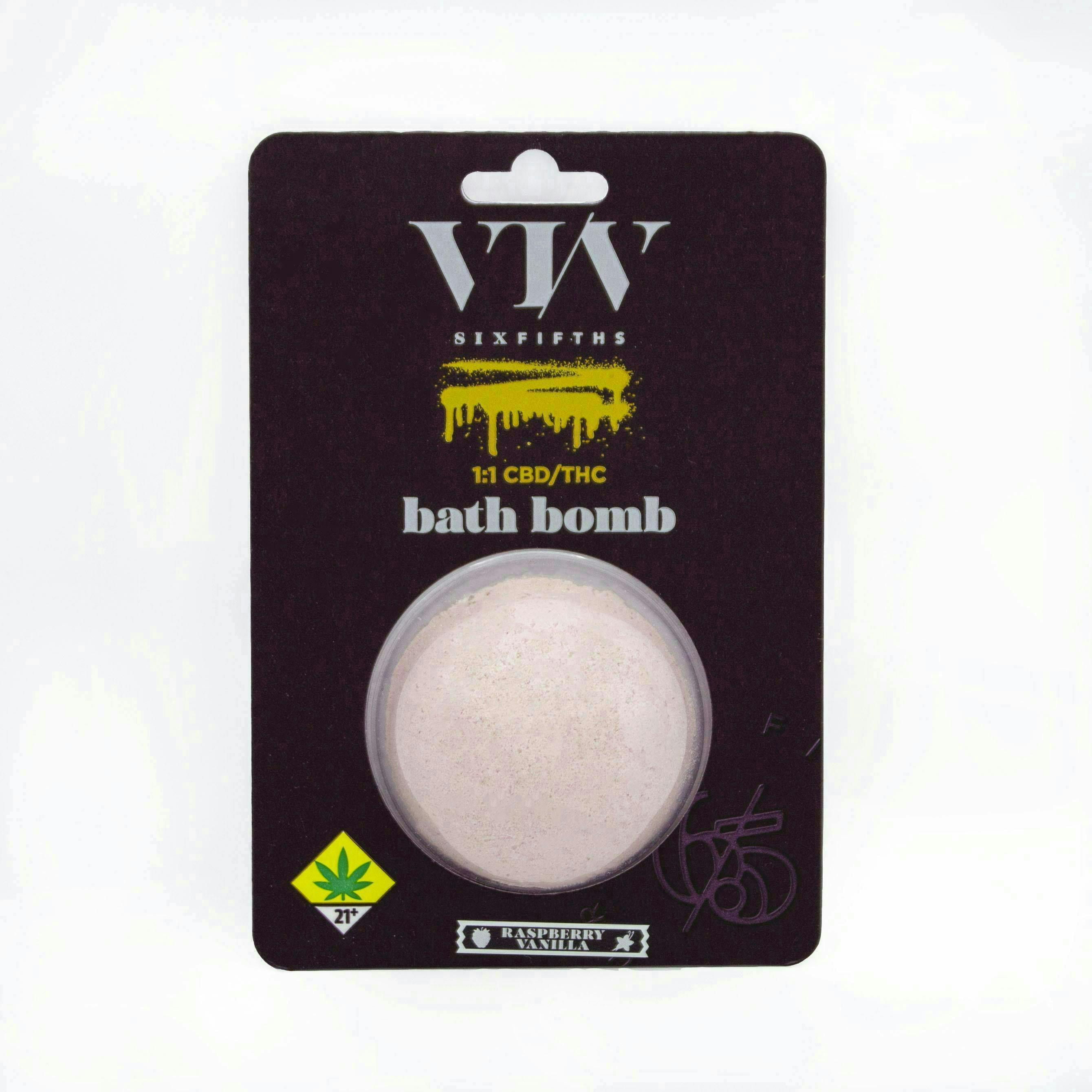 Six Fifths - Raspberry Vanilla Bath Bomb | Bath | THC:CBD 100mg:100mg - 1