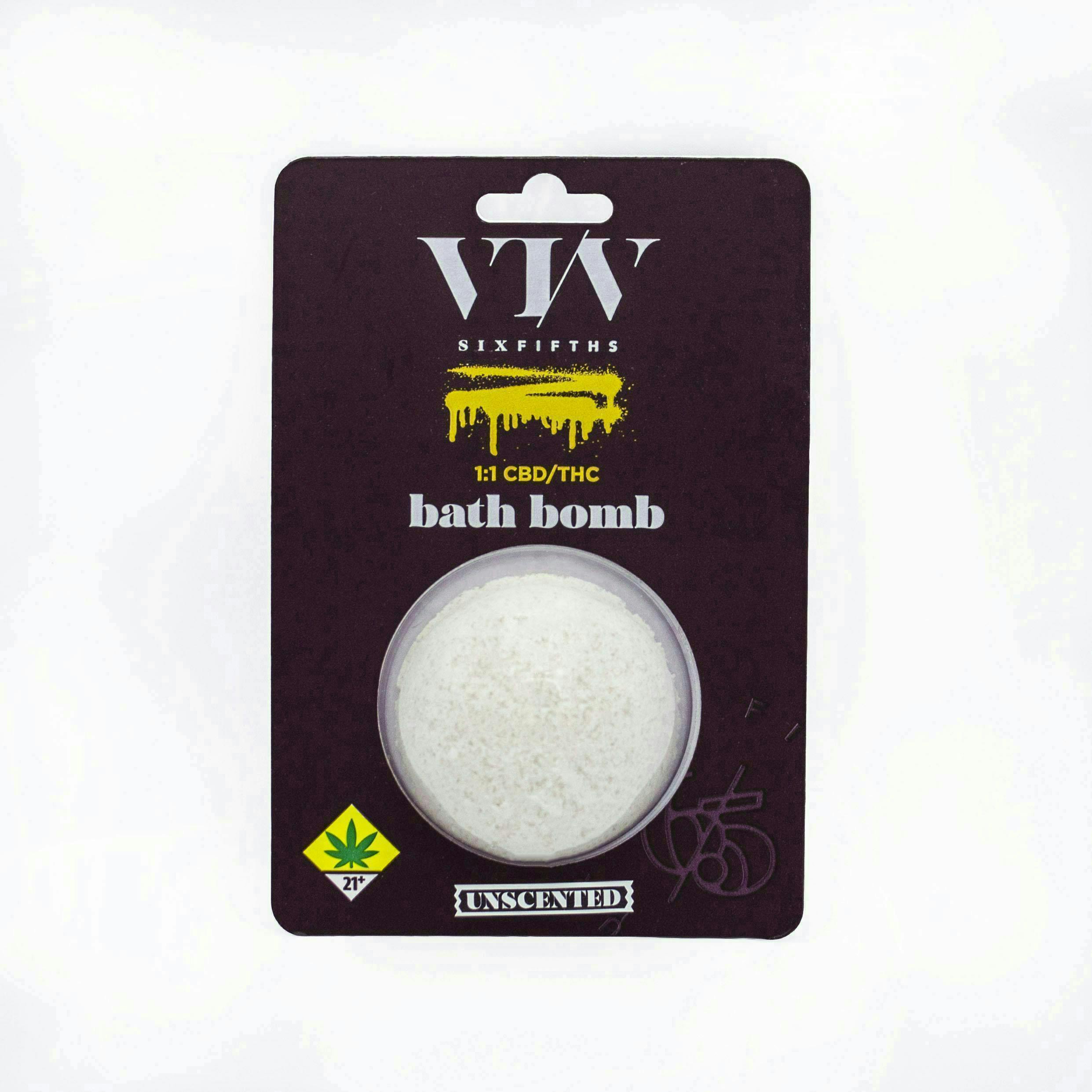 Six Fifths - Unscented Bath Bomb | Bath | THC:CBD 100mg:100mg - 1