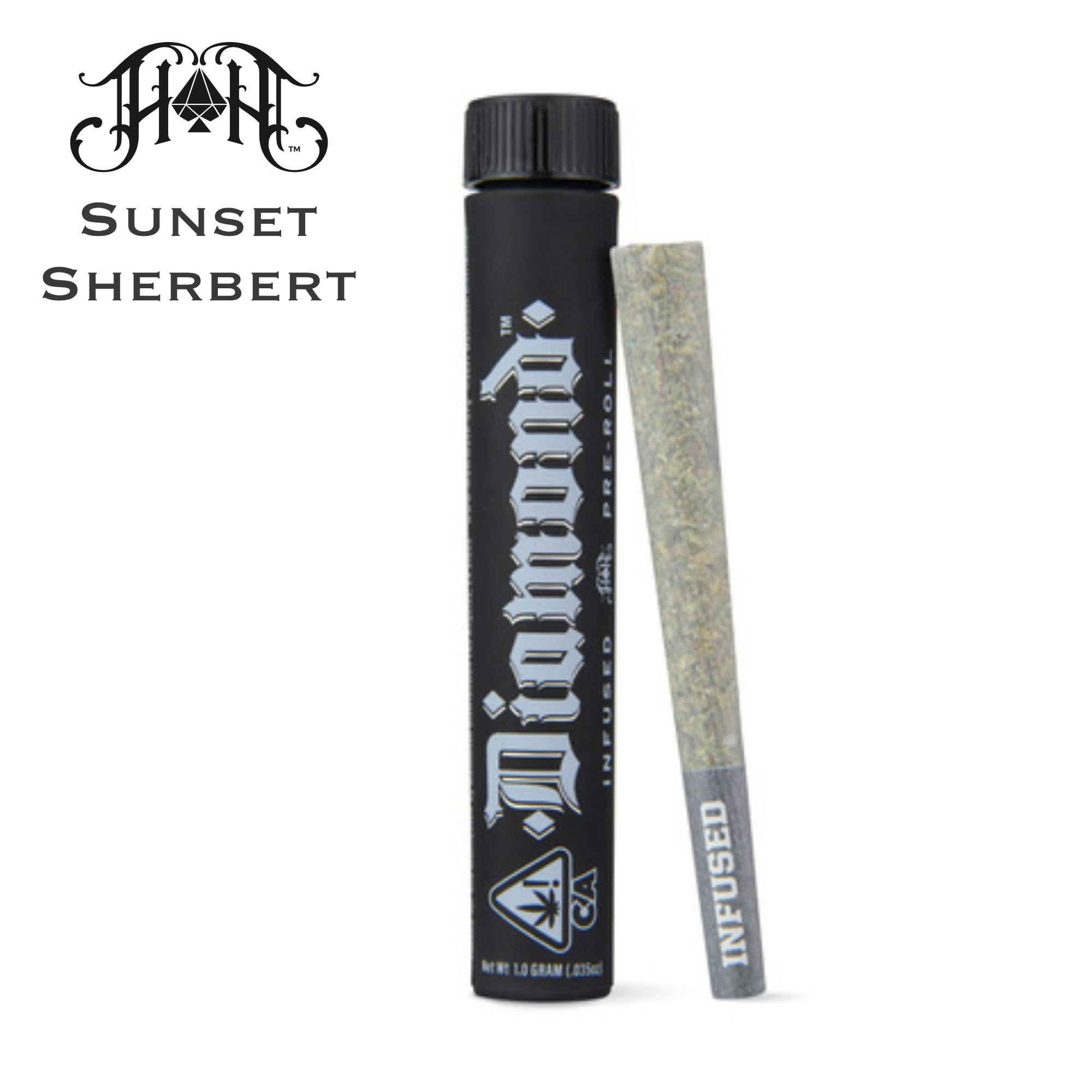 Heavy Hitters - 1g Diamond Infused Pre-Roll: Sunset Sherbet - 1