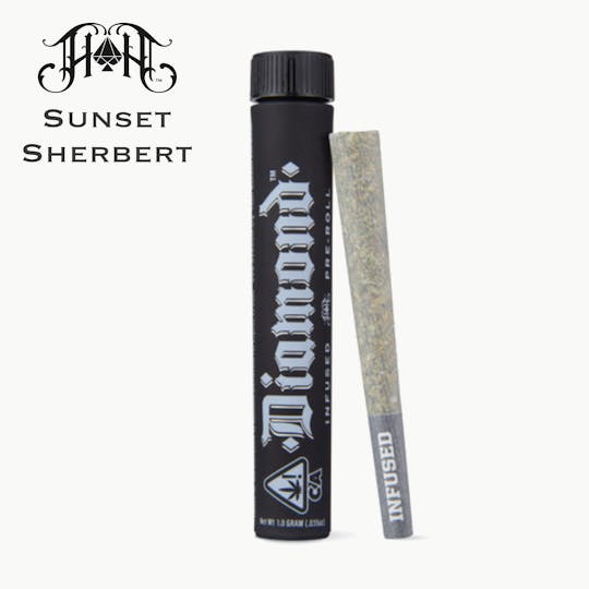 Heavy Hitters - 1g Diamond Infused Pre-Roll: Sunset Sherbet - 1