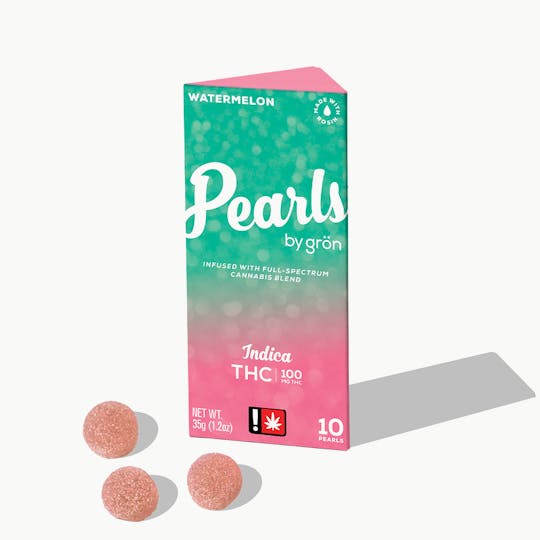 Grön Edibles - Grön THC Watermelon Pearls – Indica - 1