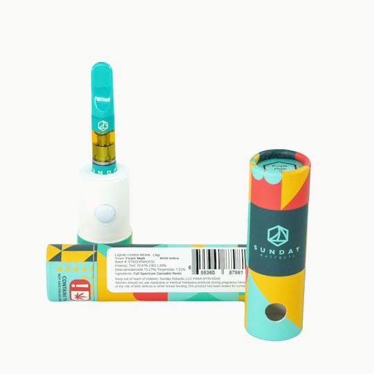 Sunday Extracts - 0.5g Cured Resin Cartridge Purple Majik - 1