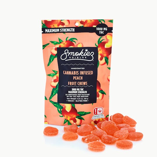 Smokiez Edibles - Peach 1000mg THC Fruit Chews - OK - 1