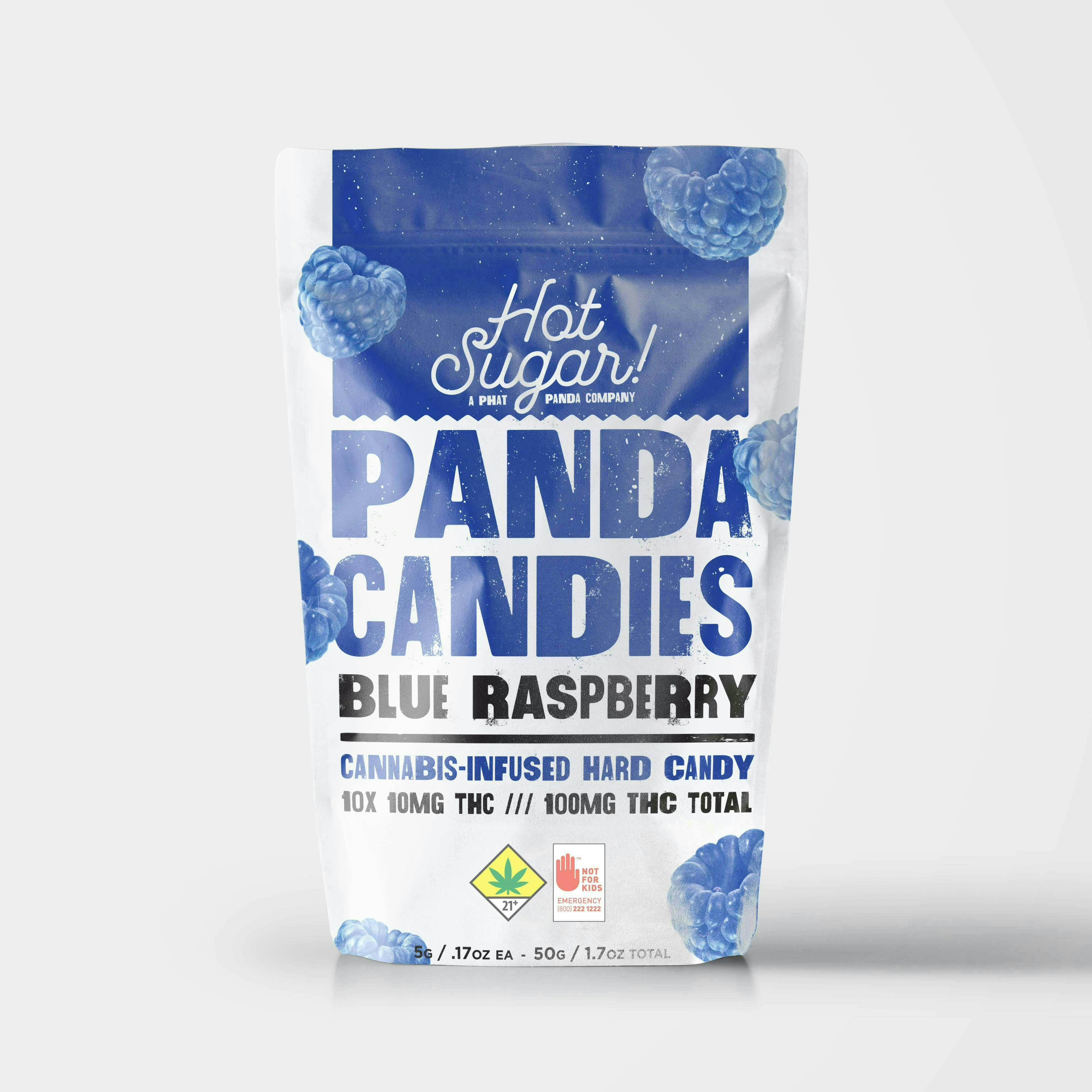 Hot Sugar! - Hot Sugar! | Panda Candies | Blue Raspberry Edibles | 100mg | 10ct| 10mg/ea - 1