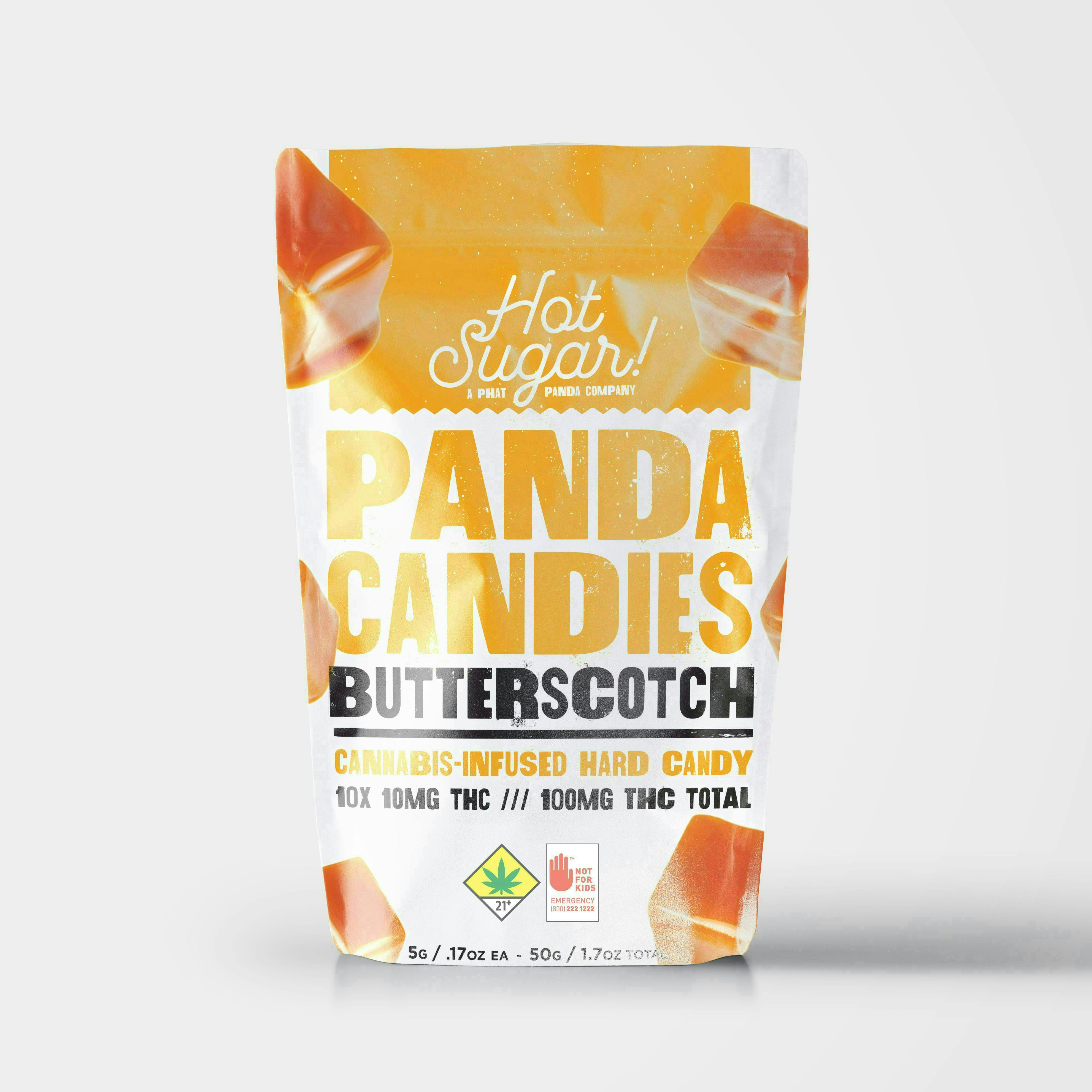 Hot Sugar! - Panda Candies | Butterscotch Edibles | 100mg | 10ct | 10mg/ea - 1