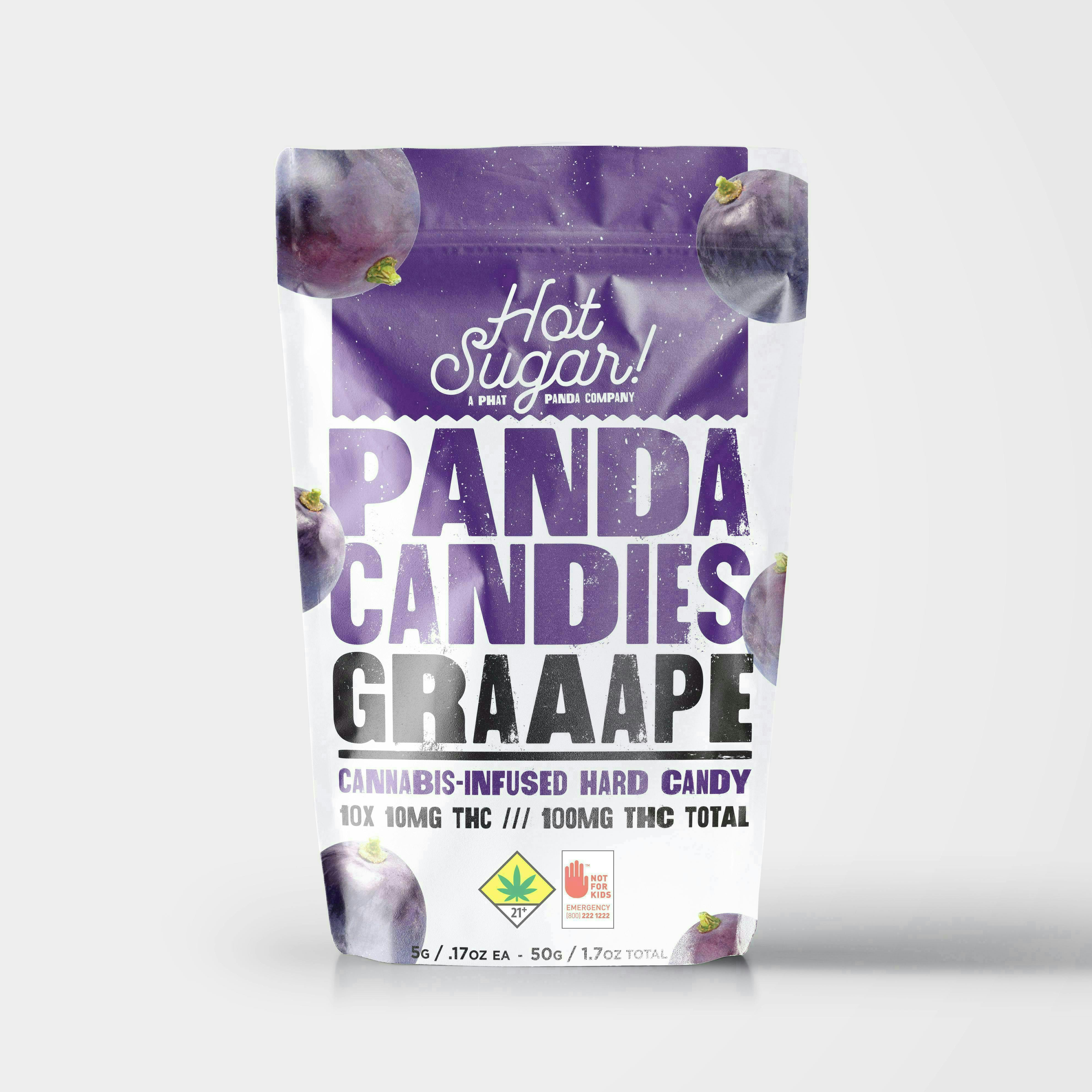 Hot Sugar! - Panda Candies | Grape Edibles | 100mg | 10ct | 10mg/ea - 1