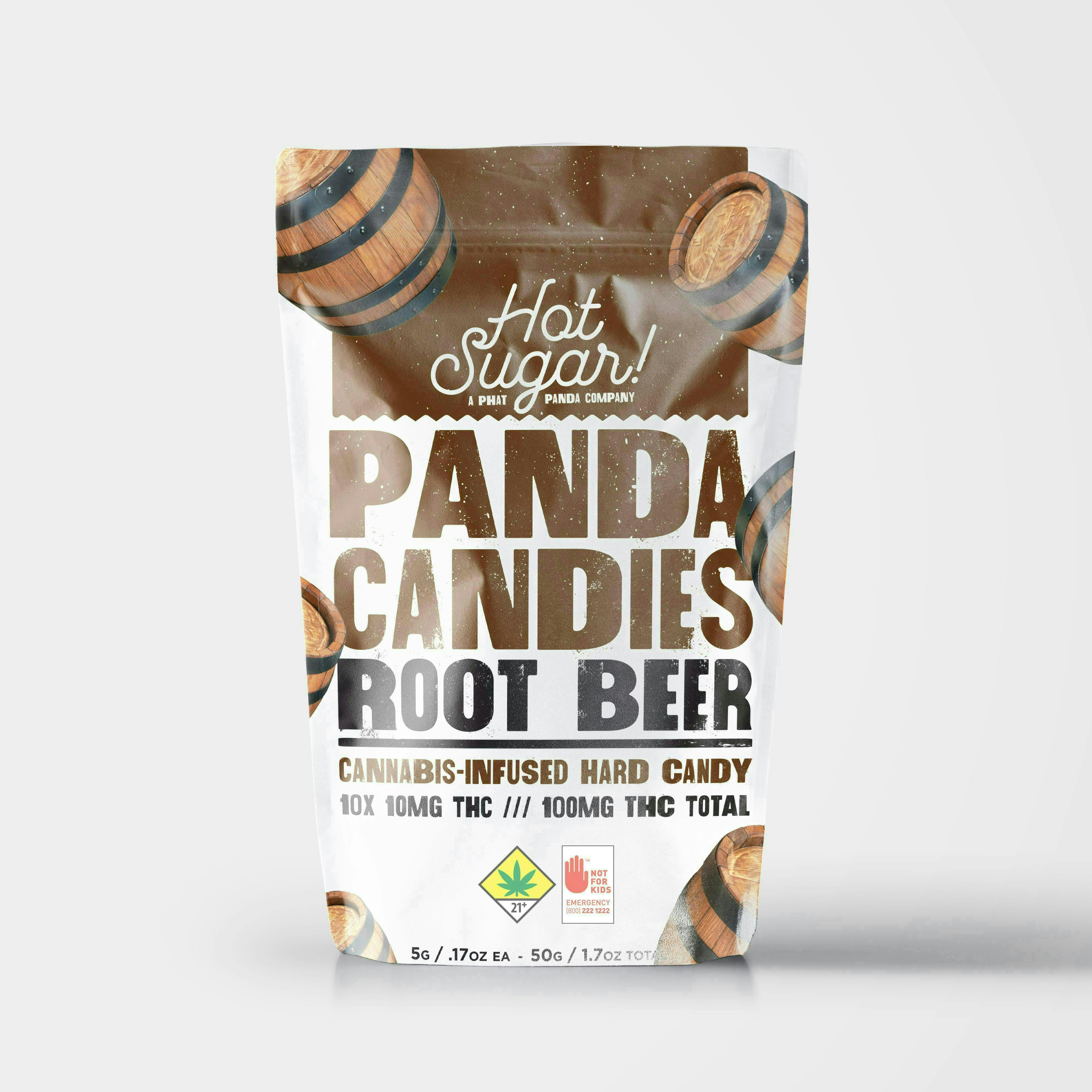 Hot Sugar! - Panda Candies | Root Beer Edibles | 100mg | 10ct | 10mg/ea - 1