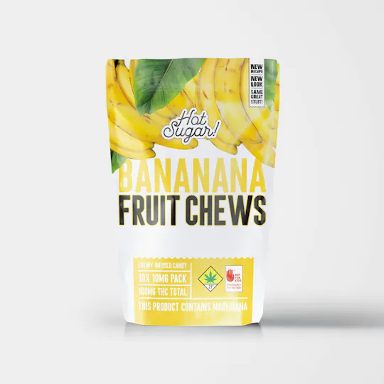 Hot Sugar! - Hot Sugar! | Fruit Chews | Banana Gummies | 100mg | 10ct | 10mg/ea - 1
