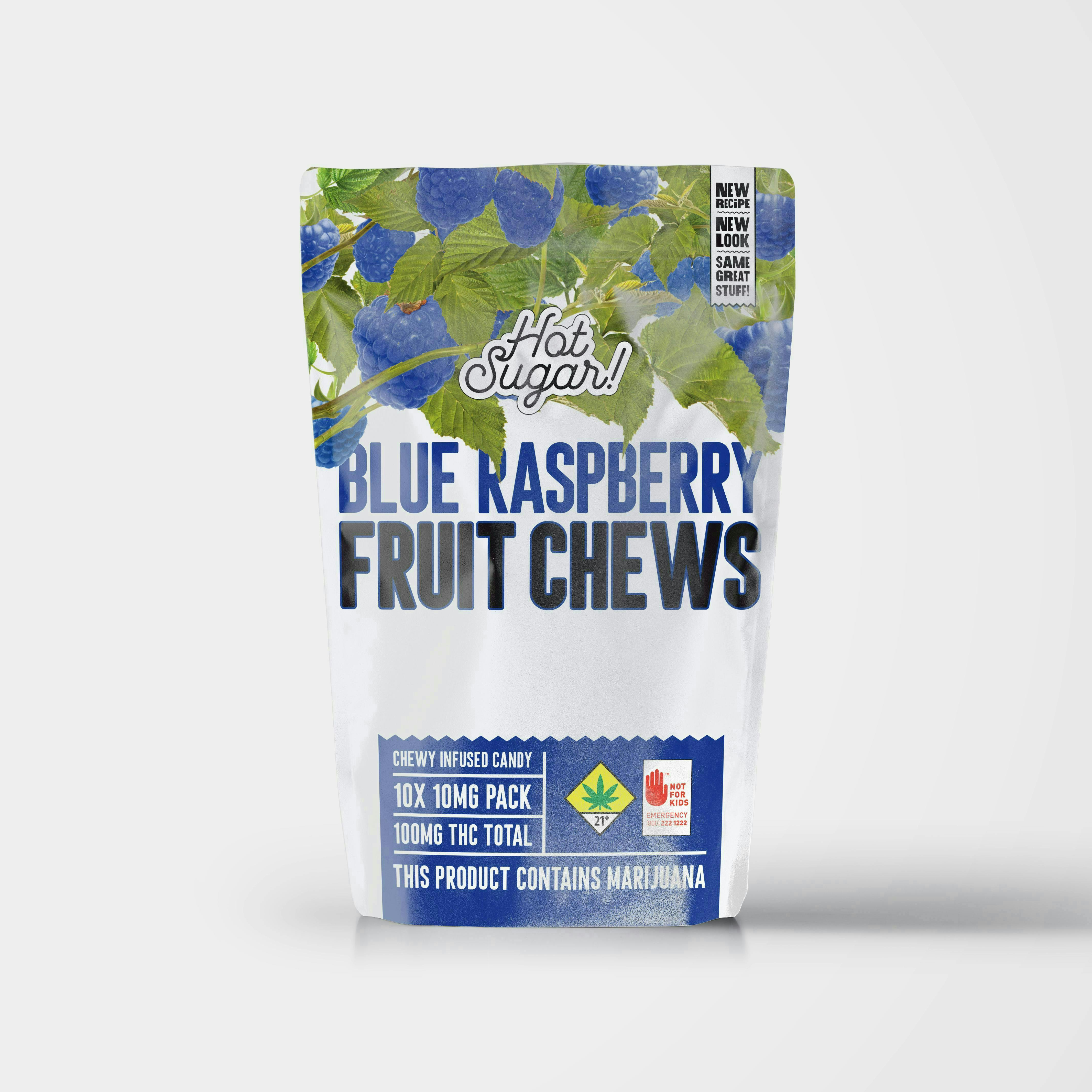Hot Sugar! - Hot Sugar! | Fruit Chews | Blue Raspberry Edibles | 100mg | 10ct | 10mg/ea - 1