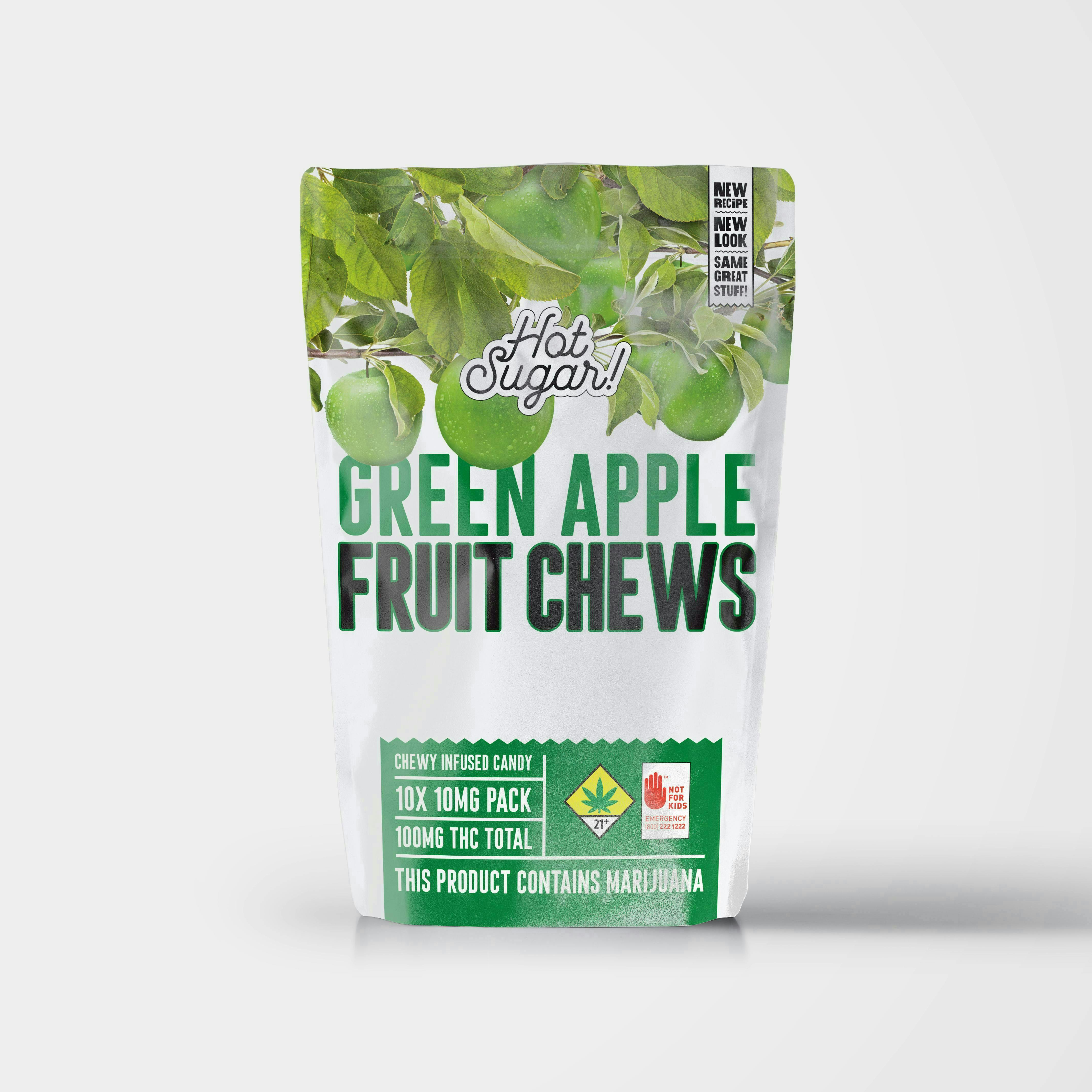 Hot Sugar! - Hot Sugar! | Fruit Chews | Green Apple Edibles | 100mg | 10ct | 10mg/ea - 1