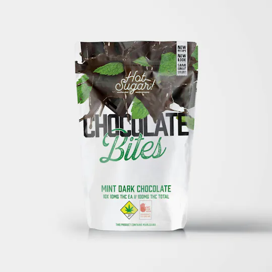 Hot Sugar! - Bites | Mint Dark Chocolates | 100mg | 10ct | 10mg/ea - 1